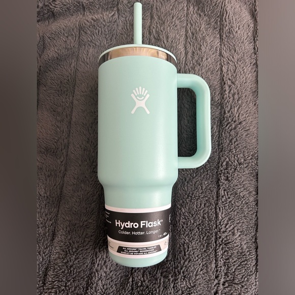 Brand new baby blue 40oz tumbler hydro flask with flexible straw - Picture 2 of 6
